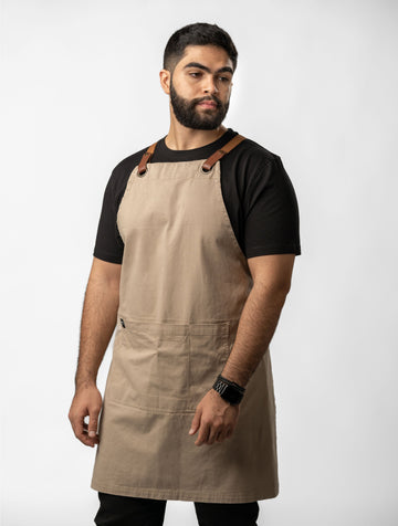 Beige - Bib Apron